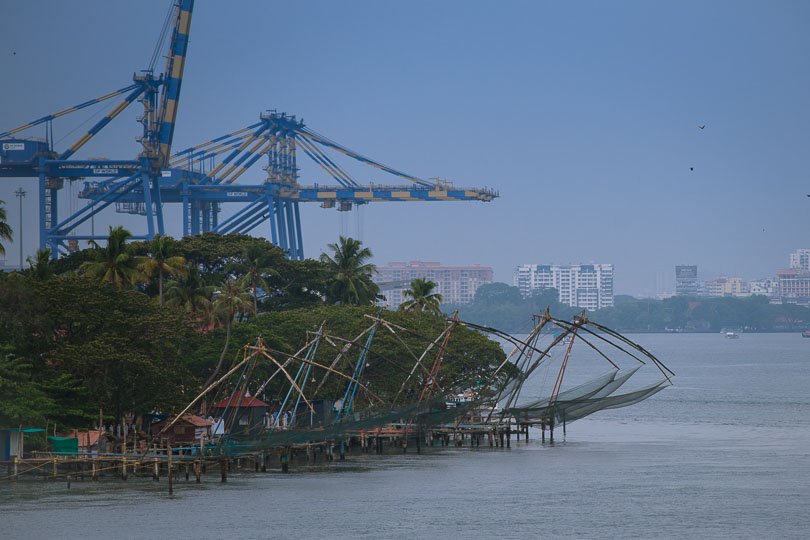 Indien, Cochin, Fischernetze