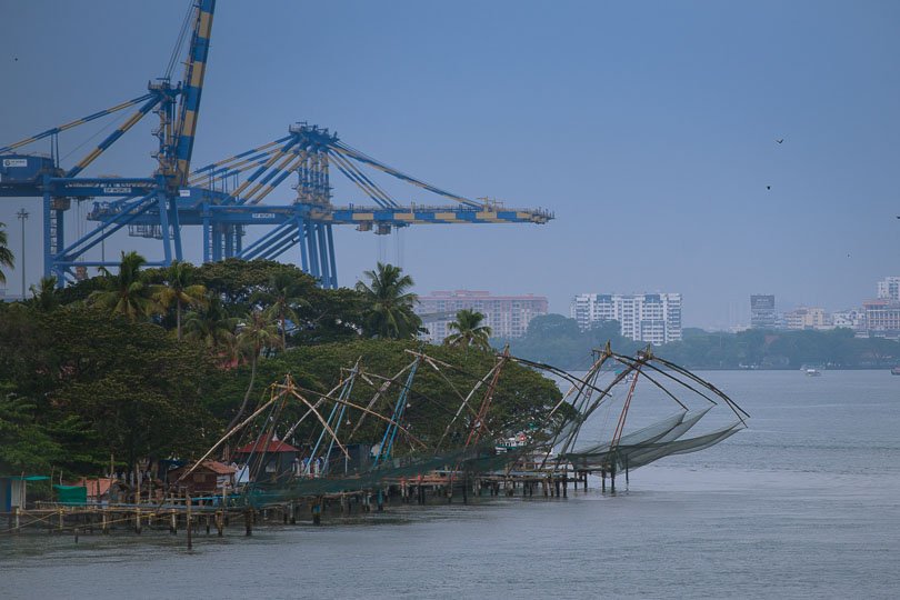 Indien, Cochin, Fischernetze