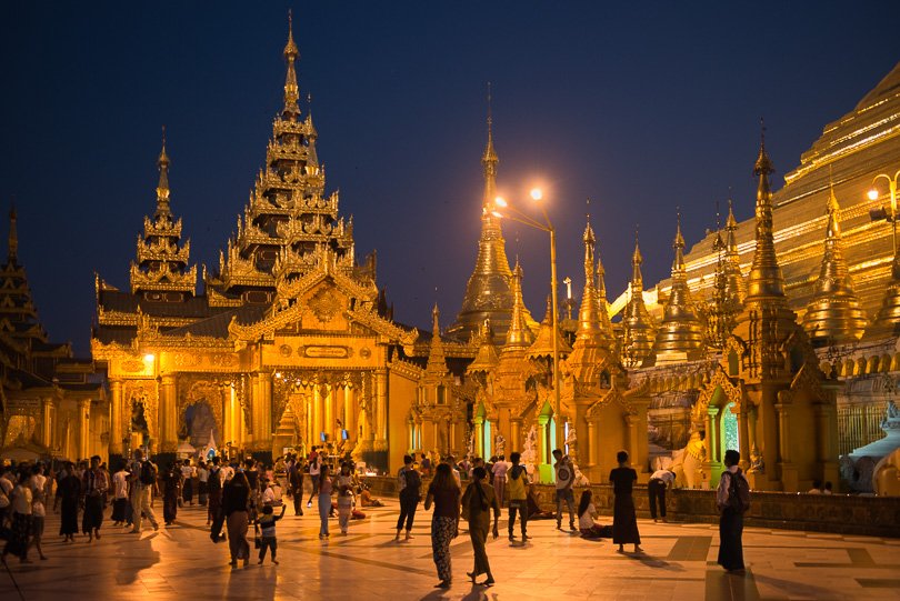 Myanmar, Shwedagon Pagode, Yangon, Rangung