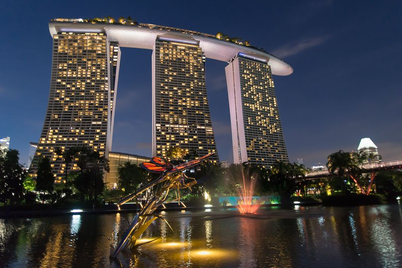 Singapur, Gardens by the Bay, Marina Bay Sands Hotel, Singapore Highlights, Nacht