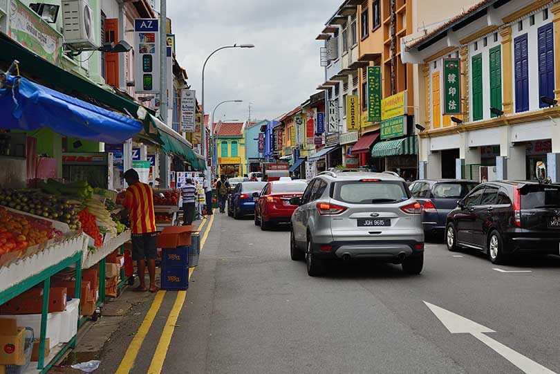 Singapur, Little India, bunte Haeuser