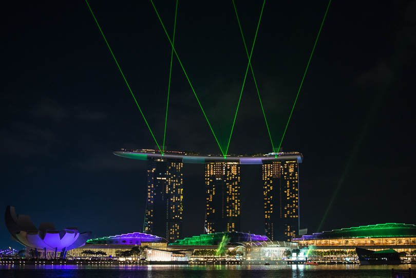 Singapur, Lightshow, Marina Bay Sands Hotel, Lasershow
