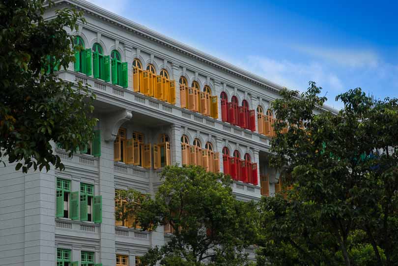 Singapur, Fenster, Hill Street Police Station, farbenfroh