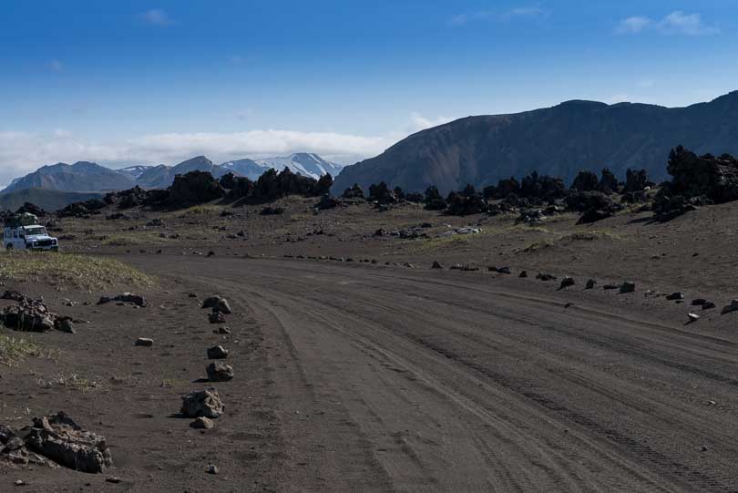 Island, Aschepiste vom Vulkan Hekla nach Landmannalaugar
