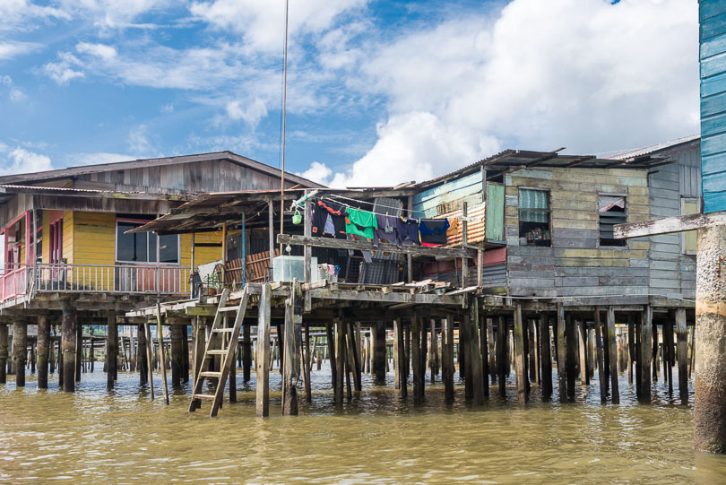 Wasserdorf in Brunei, Borneo