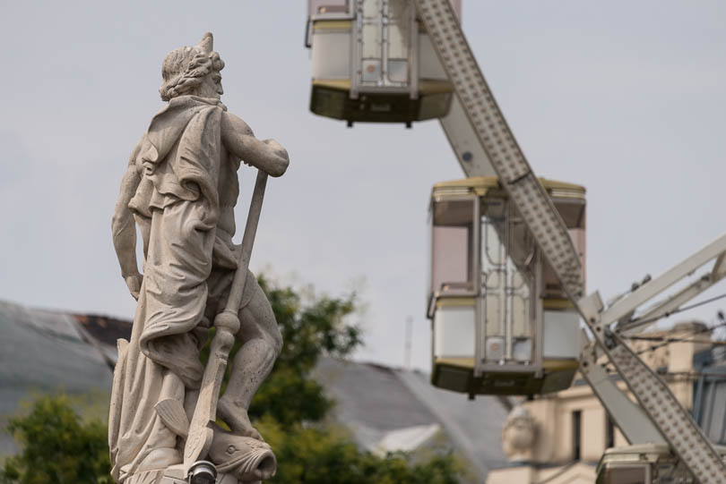 Budapest: Statue am Riesenrad in Pest 
