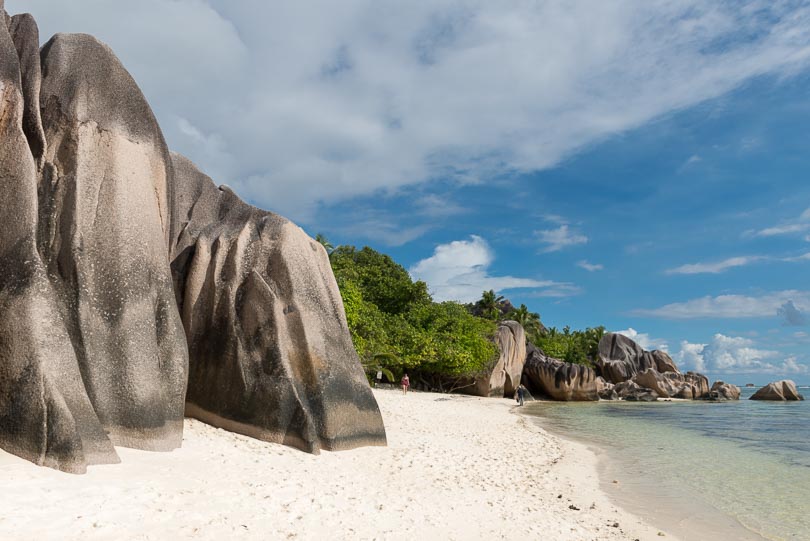 Traumstrand auf den , La Digue, Seychellen, Indischer Ozean